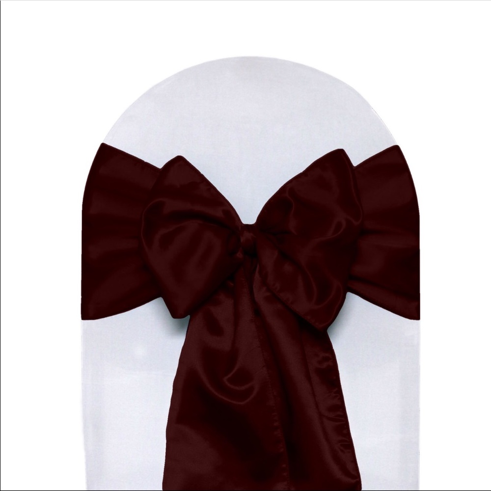 Burgandy Satin Chair Sashes (qty 20)